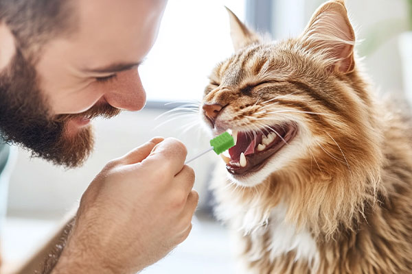 Éponges buccales sur bâton pour chats